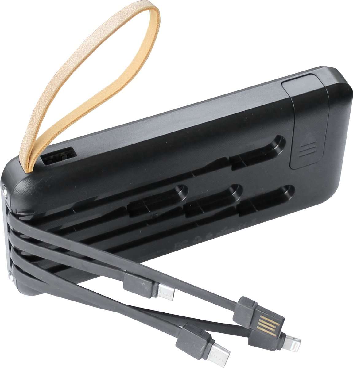 PowerBank με Ηλιακή & USB Φόρτιση 10.000mAh με 3 Ενσωματωμένα Καλώδια - PowerPlus Manta - Image 3