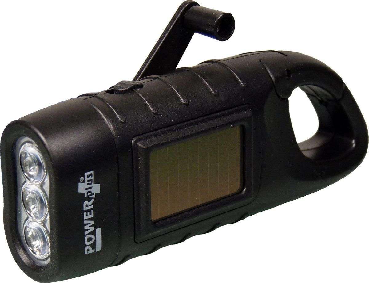 Ηλιακός Φακός 3 LED με Καραμπίνερ & Δυναμό Φόρτισης Χωρίς Μπαταρίες - PowerPlus Seahorse