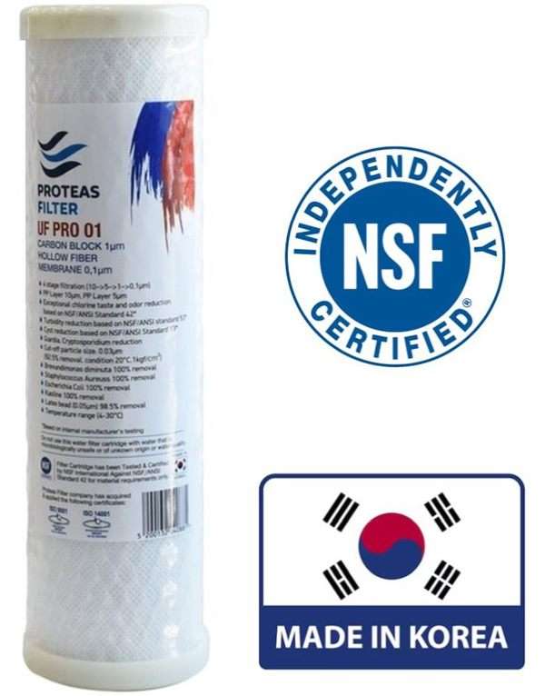 Φίλτρο Νερού Ενεργού Άνθρακα Proteas UF PRO 01 10″ 0,1μm  MADE IN KOREA