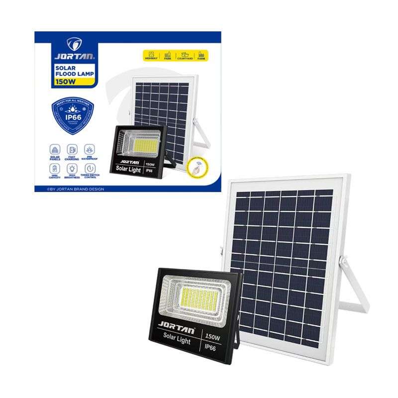Jortan Ηλιακός Προβολέας Με Τηλεχειριστήριο LED 150W 6500K IP66 - JT-91001-YY150W