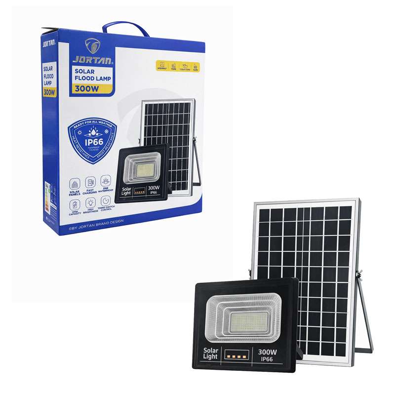 Jortan Ηλιακός Προβολέας Με Τηλεχειριστήριο LED 300W 6500K IP66 - JT-91001-YY300W