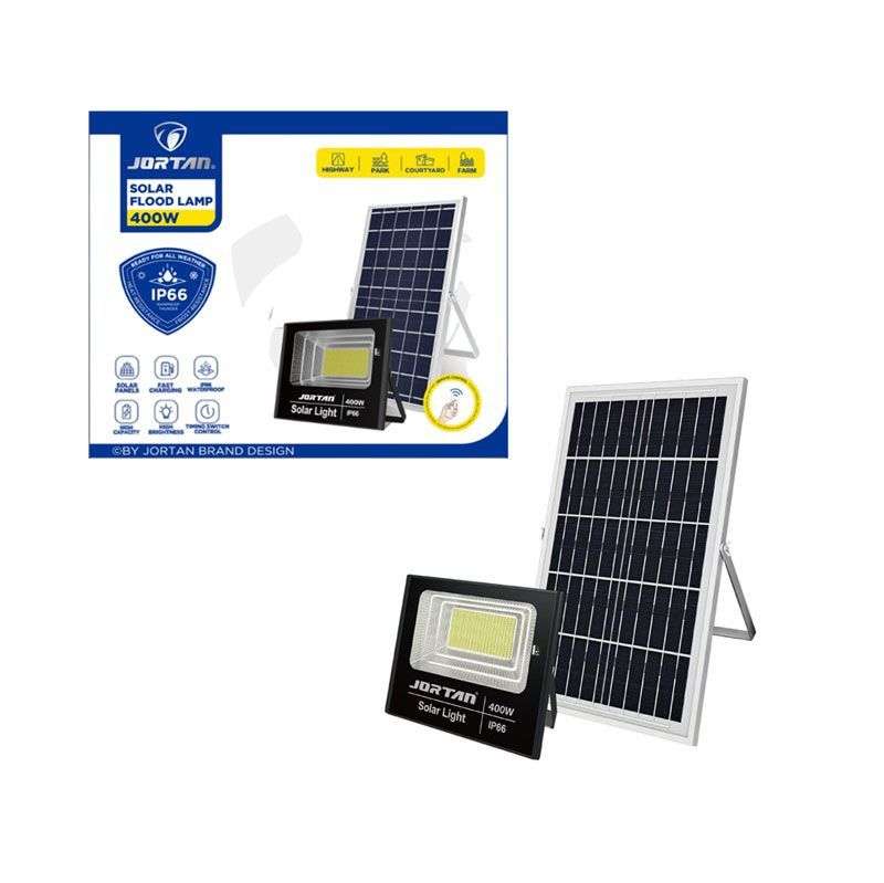 Jortan Ηλιακός Προβολέας Με Τηλεχειριστήριο LED 400W 6500K IP66 - JT-91001-YY400W