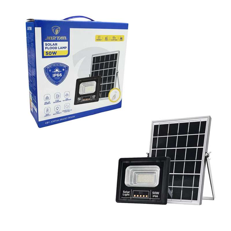 Jortan Ηλιακός Προβολέας Με Τηλεχειριστήριο LED 50W 6500K IP66 - JT-91001-YY50W