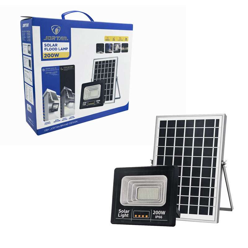 Jortan Ηλιακός Προβολέας Με Τηλεχειριστήριο LED 200W 6500K IP66 - JT-91001-YY200W