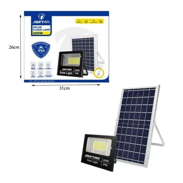 Jortan Ηλιακός Προβολέας Με Τηλεχειριστήριο LED 200W IP66- Solar Flood Lamp 0274005 - Image 3