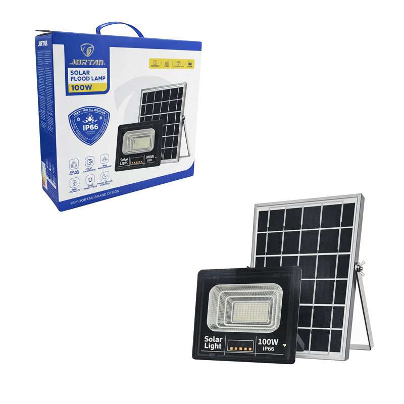 Jortan Ηλιακός Προβολέας Με Τηλεχειριστήριο LED 100W IP66- Solar Flood Lamp 0274027