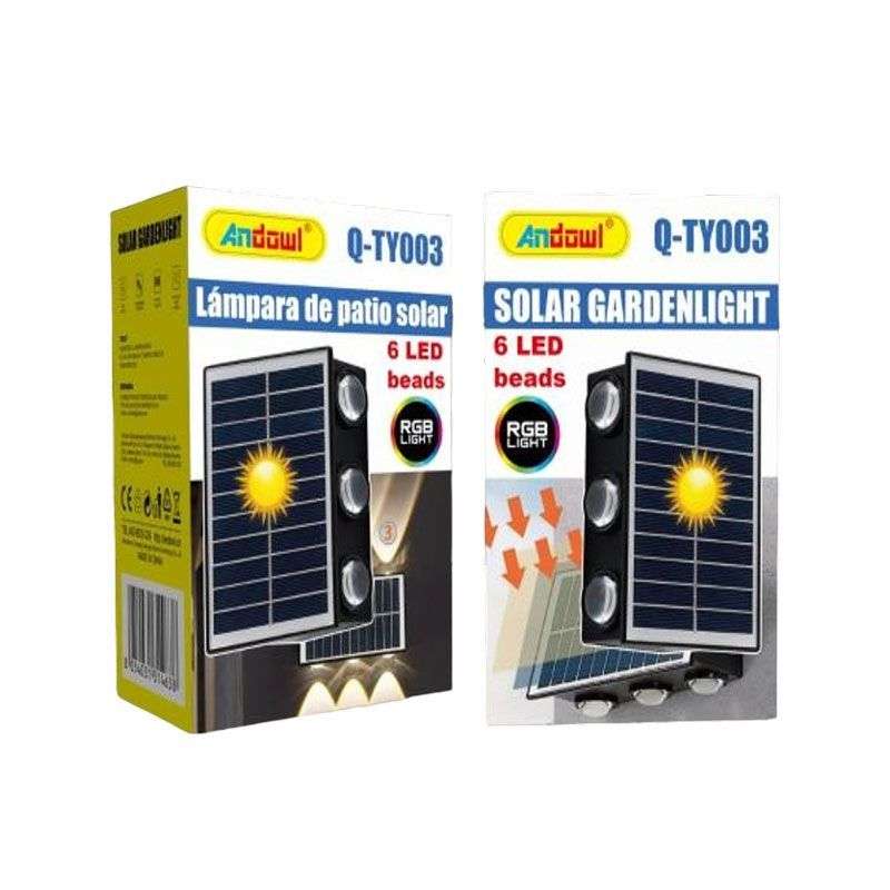 Andowl Ηλιακός Προβολέας με 6 LED και RGB Q-TY003 – Solar Gardenlight Q-TY003 075710 - Image 5