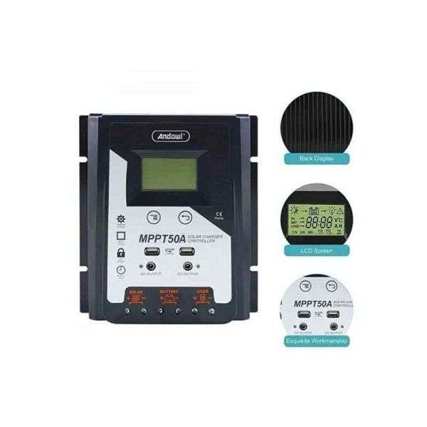 Andowl Ρυθμιστής Φόρτισης Φωτοβολταϊκών 70Amber MPPT 50A – Solar Charge Controller 075879