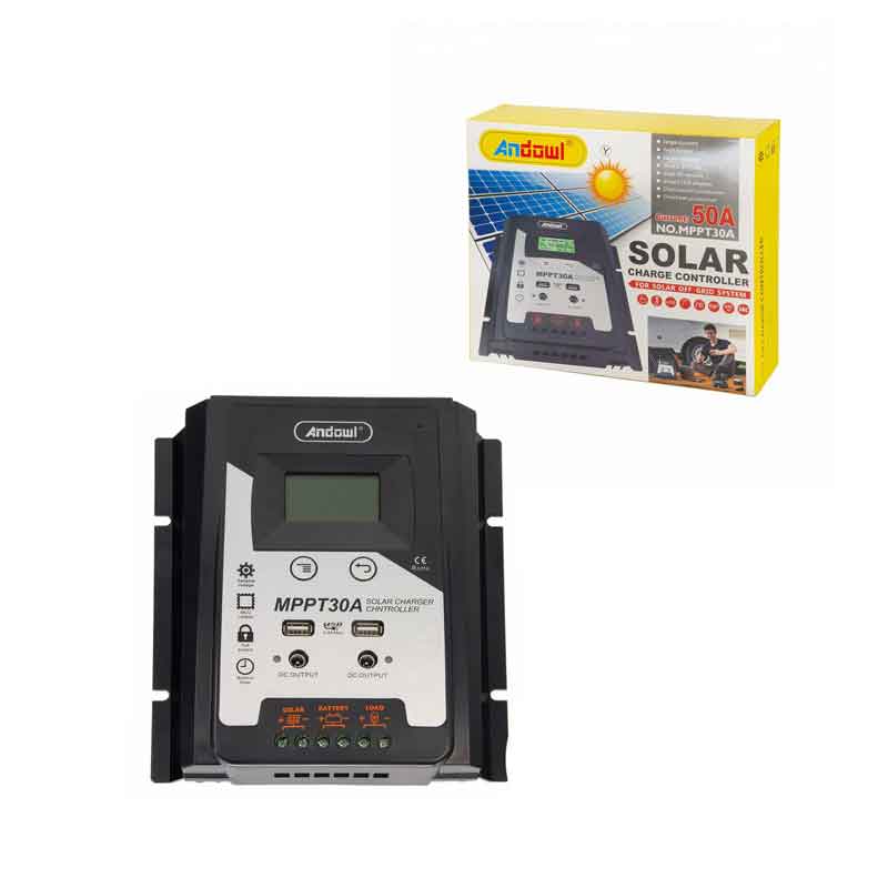 Andowl Ρυθμιστής Φόρτισης Φωτοβολταϊκών 50Amber MPPT 30A – Solar Charge Controller 075880 - Image 2
