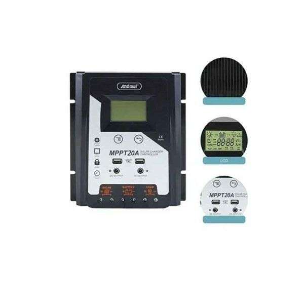 Andowl Ρυθμιστής Φόρτισης Φωτοβολταϊκών 30Amber MPPT 20A – Solar Charge Controller 075881 - Image 2