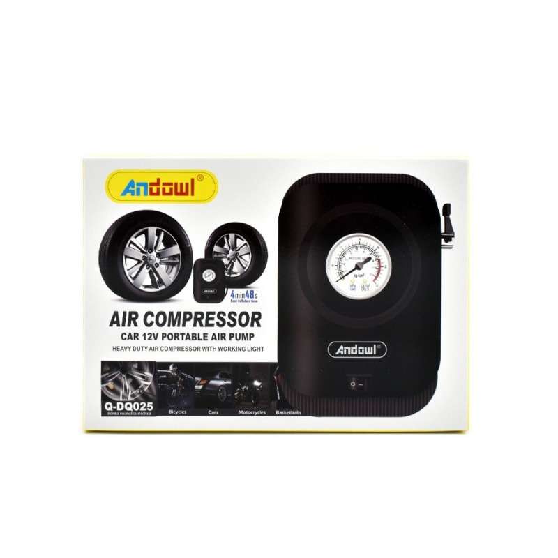 Andowl Κομπρεσέρ Αέρος Αυτοκινήτου 120W 12V με Μανόμετρο Q-DQ025 – Air Compressor - Image 4