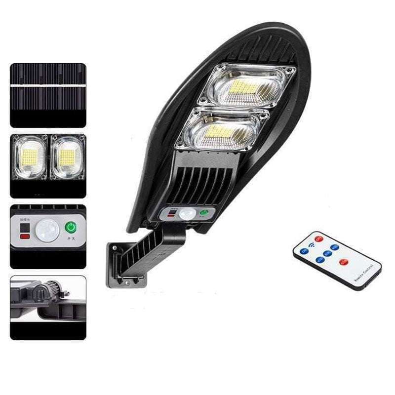 Στεγανό Ηλιακό Φωτιστικό Δρόμου 40W IP65 με Ανιχνευτή Κίνησης, Αισθητήρα Φωτός και Τηλεχειριστήριο σε Μαύρο Χρώμα W777B - LED Solar Street Lamp Z695103