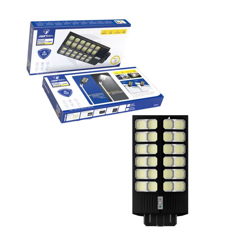Jortan Led Αδιάβροχο Ηλιακό Φωτιστικό Δρόμου 2400W με Ανιχνευτή Κίνησης Και Τηλεχειριστήριο IP66 – Solar Street Lamp 0274011