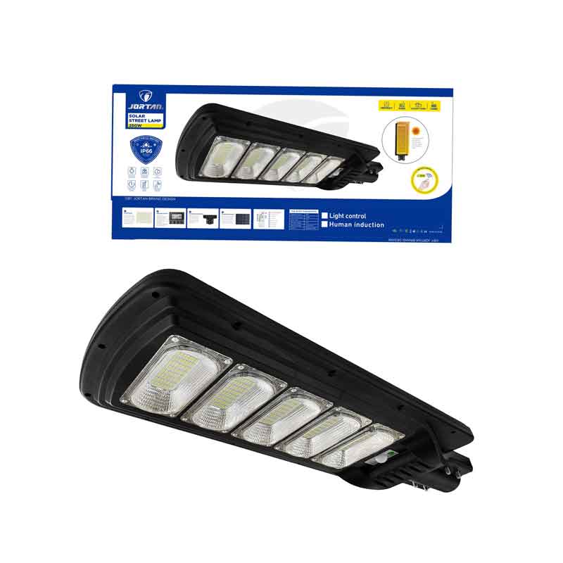 Jortan Led Αδιάβροχο Ηλιακό Φωτιστικό Δρόμου 250W με Ανιχνευτή Κίνησης Και ΤηλεχIP66 6500K 0274016