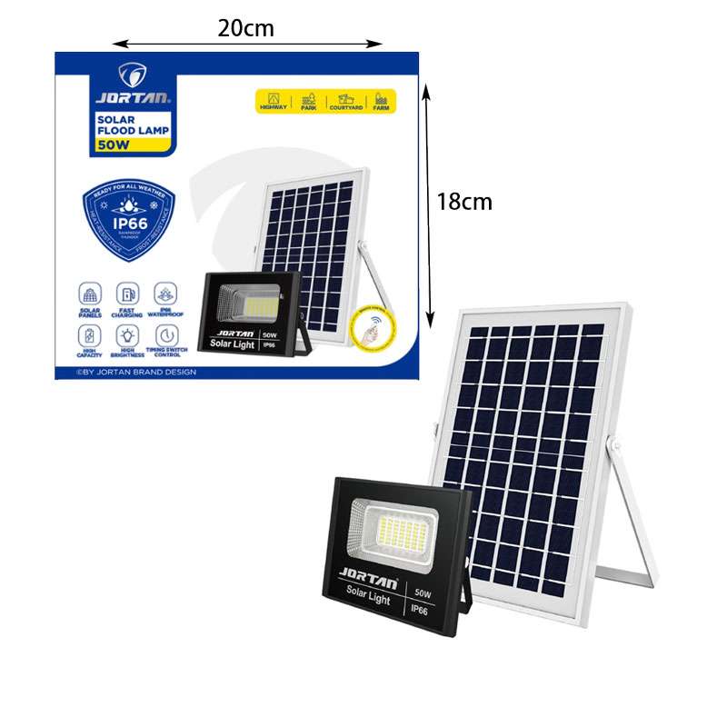 Jortan Ηλιακός Προβολέας Με Τηλεχειριστήριο LED 50W IP66- Solar Flood Lamp 0274002 - Image 2