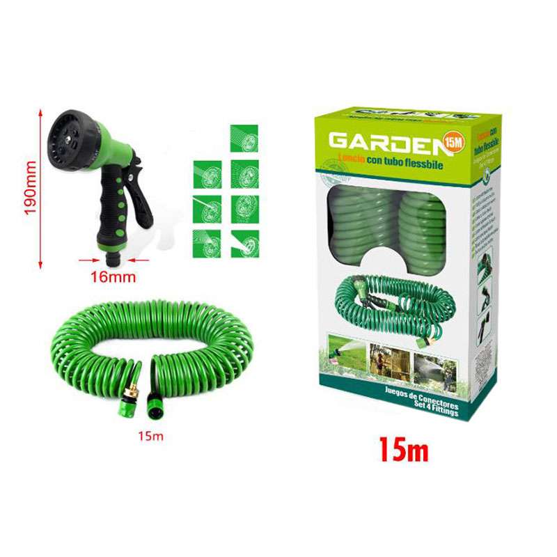 KMT Λάστιχο Σπιράλ 15m με Πιστόλι – Spiral Hose with Gun