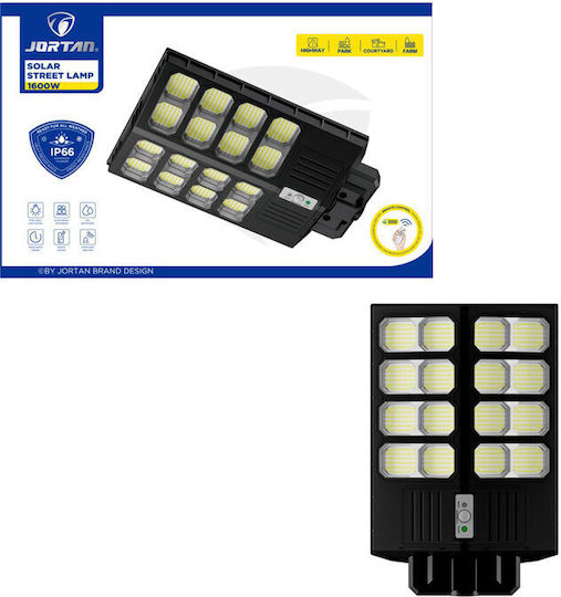 Jortan Led Αδιάβροχο Ηλιακό Φωτιστικό Δρόμου 1600W με Ανιχνευτή Κίνησης Και Τηλεχειριστήριο IP66 – Solar Street Lamp 0274009