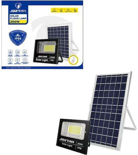 Jortan Ηλιακός Προβολέας Με Τηλεχειριστήριο LED 200W IP66- Solar Flood Lamp 0274005