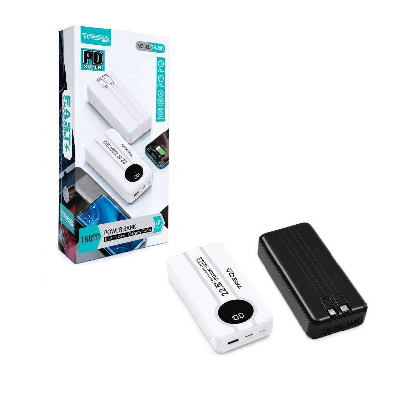 Treqa Power Bank 16800mAh με Ενσωματωμένα Καλώδια Fast Charging 22.5W TR-983 – Power Bank 017244
