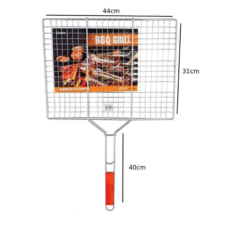 Σχάρα Ψησίματος BBQ με Μακριά Λαβή 44x31cm – BBQ Grill Basket with Long Handle 0248034 - Image 2